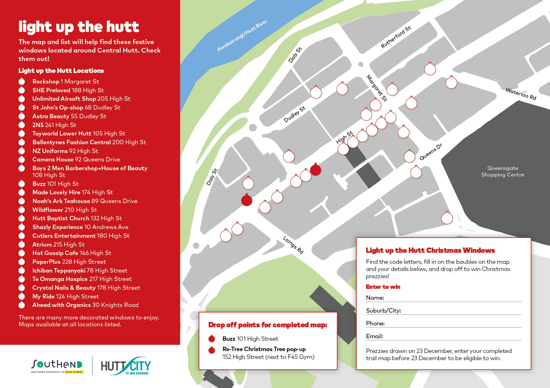 Map of participating businesses